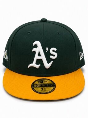 New Era Oakland Athletics A's 59FIFTY Fitted Hat Green Gold Size 7 5/8